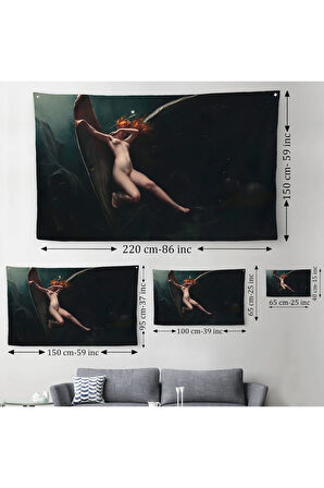 Yıldızlı Gökyüzü Altında Bir Peri Kanvas Duvar Örtüsü Halısı Klasik Sanat Duvar Örtüsü Halısı 5383