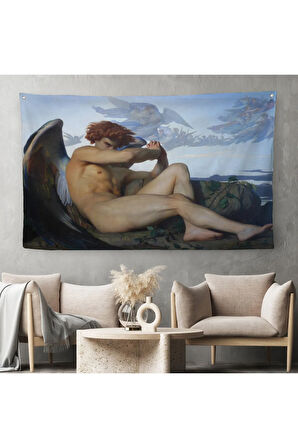 Alexandre Cabanel Fallen Angel's Eyes Kanvas Duvar Sanatı, Klasik Sanat Duvar Örtüsü-Halısı-5385