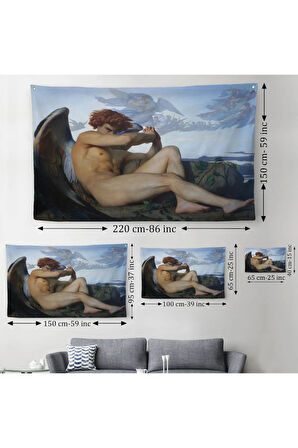 Alexandre Cabanel Fallen Angel's Eyes Kanvas Duvar Sanatı, Klasik Sanat Duvar Örtüsü-Halısı-5385