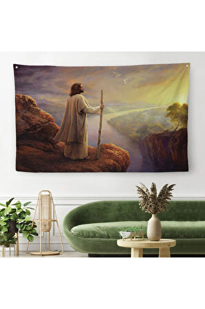 Uçurumdan Ufka Bakmak, İsa Mesih, Hristiyan Duvar Sanatı, Kilise Hediyesi-5400