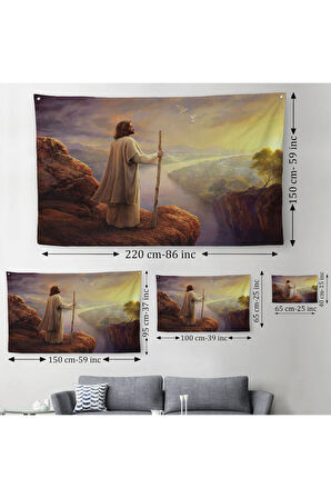 Uçurumdan Ufka Bakmak, İsa Mesih, Hristiyan Duvar Sanatı, Kilise Hediyesi-5400