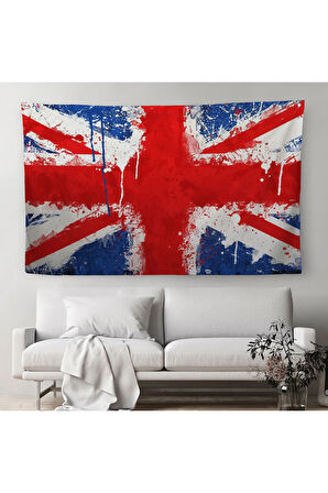 İngiltere Bayrağı Duvar Sanatı Kanvas Duvar Örtüsü-Halısı, Ev ve Ofis Dekoru-5401