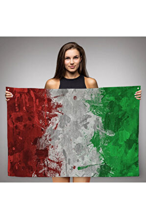 İtalya Bayrağı Kanvas Duvar Örtüsü-Halısı, Ev ve Ofis Dekoru, Spor Kulübü, Bar Dekoru-5402