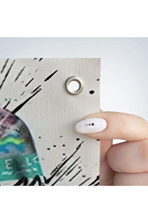 Renkli Dudak Graffiti Kanvas Duvar Örtüsü-Halısı, Banksy Sokak Sanatı-5413