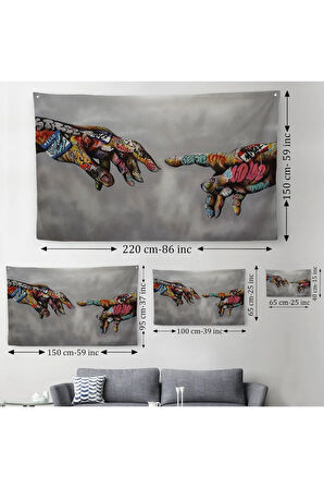 Tanrının Eli Duvar Örtüsü-Halısı, Hıristiyanlara Hediye, İncil Severler, Banksy Graffiti Sanatı-5415