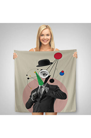 Pop Art Duvar Örtüsü-Halısı, Kahve İçen Çizgi Roman Kahramanı-5802