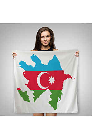Azerbaycan Haritası Dekoratif Kanvas Duvar Örtüsü-Halısı-5806
