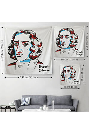 Baruch Spinoza Dekoratif Kanvas Duvar Örtüsü-Halısı-5818