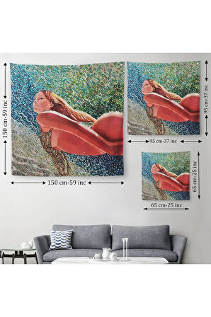 Sualtında Yüzen Kadın Duvar Örtüsü-Halısı-5873