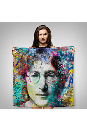 John Lennon Sokak Sanatı Kanvas Duvar Örtüsü-Halısı Street Art-5890