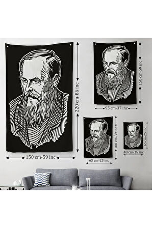 Fyodor Mihayloviç Dostoyevski Dekoratif Duvar Örtüsü - Halısı-5913