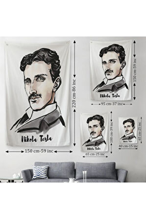 Nikola Tesla Dekoratif Duvar Örtüsü - Halısı- 5917
