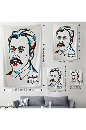 Friedrich Nietzsche Dekoratif Duvar Örtüsü - Halısı-5920