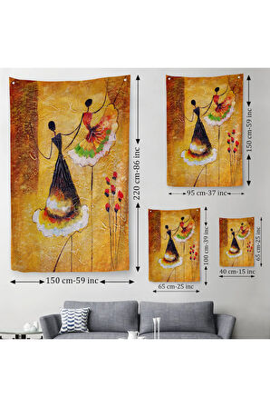 Dans Eden Kadınlar Duvar Örtüsü - Halısı-5924