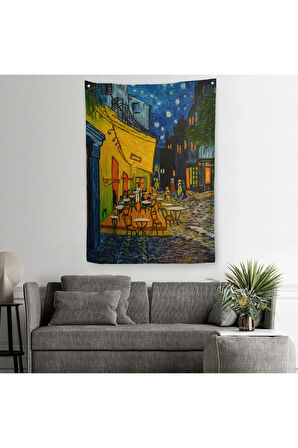 Forum Meydanı'ndaki Kafe Terası Arles 1888 Dekoratif Duvar Örtüsü - Halısı-5952