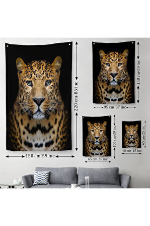 Leopar Dekoratif Duvar Örtüsü - Halısı-5959