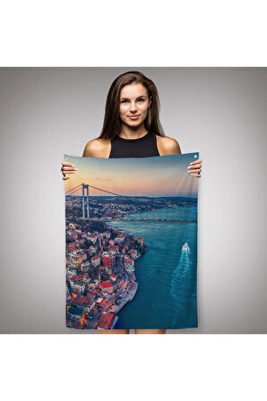 Boğaziçi Kuş Bakışı Dekoratif Duvar Örtüsü - Halısı-5971