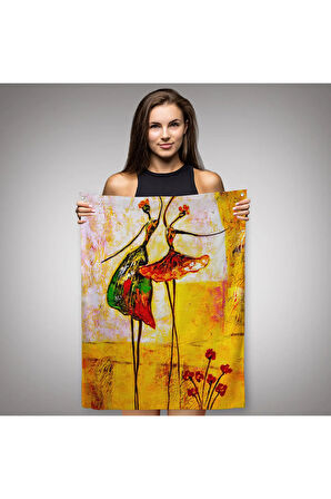 Dans Eden Kadınlar Duvar Örtüsü - Halısı-5982