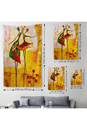 Dans Eden Kadınlar Duvar Örtüsü - Halısı-5982