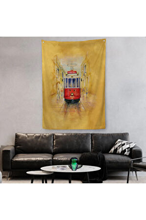 İstiklal Caddesi ve Tarihi Tranvay Duvar Örtüsü - Halısı-5987