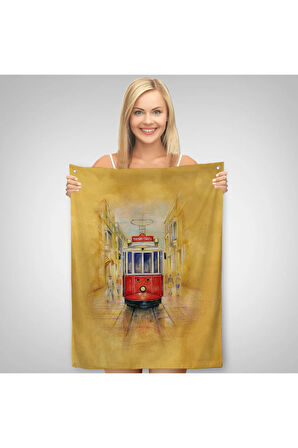 İstiklal Caddesi ve Tarihi Tranvay Duvar Örtüsü - Halısı-5987