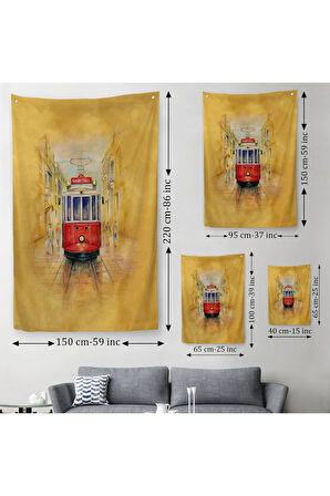 İstiklal Caddesi ve Tarihi Tranvay Duvar Örtüsü - Halısı-5987