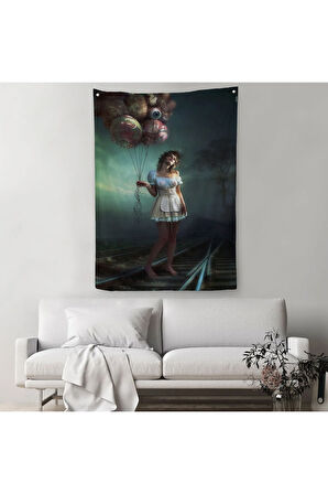 Süerreal Kadın Buhran Duvar Örtüsü - Halısı-6010