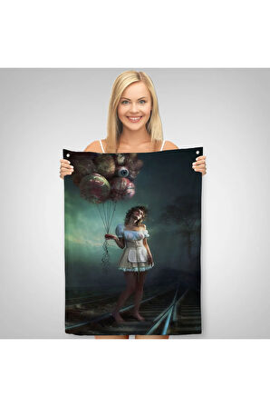 Süerreal Kadın Buhran Duvar Örtüsü - Halısı-6010