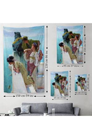 Yalılarından Denize Bakan Kızlar Duvar Örtüsü-Halısı - Halısı-6037