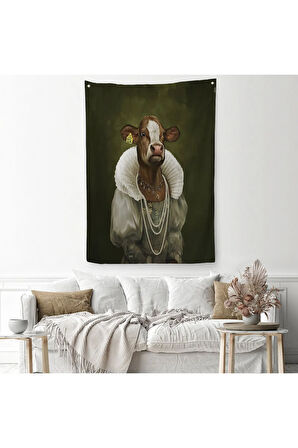 Ortaçağ Soylu Dana Duvar Örtüsü-Halısı - Halısı-6045