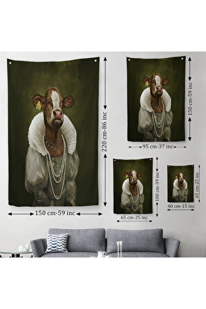 Ortaçağ Soylu Dana Duvar Örtüsü-Halısı - Halısı-6045