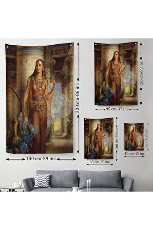 Kinuko Yamabe Craft Mısırlı Kadın Çalışması Kanvas Duvar Örtüsü - Halısı-6047