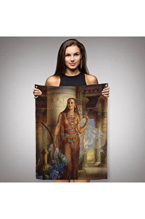 Kinuko Yamabe Craft Mısırlı Kadın Çalışması Kanvas Duvar Örtüsü - Halısı-6047