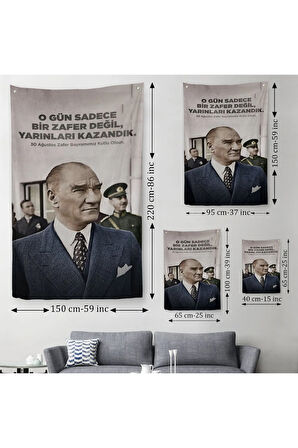 O Gün Sadece Bir Zafer Değil Yarınları Kazandık Atatürk Duvar Örtüsü - Halısı -6051