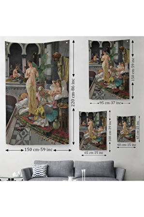 Osmanlı Kadınlar Hamamı Duvar Örtüsü-Halısı - Halısı-6054