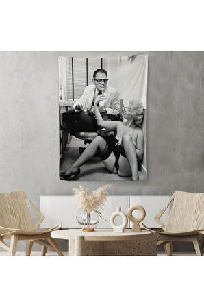 Marilyn Monroe ile Arthur Miller Duvar Örtüsü - Halısı-6063