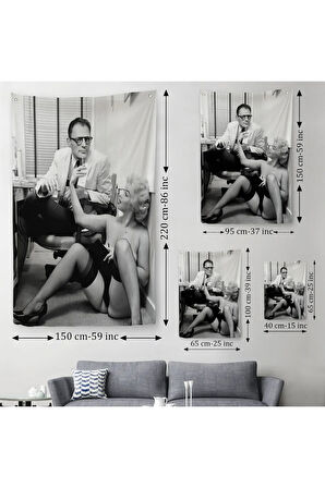 Marilyn Monroe ile Arthur Miller Duvar Örtüsü - Halısı-6063