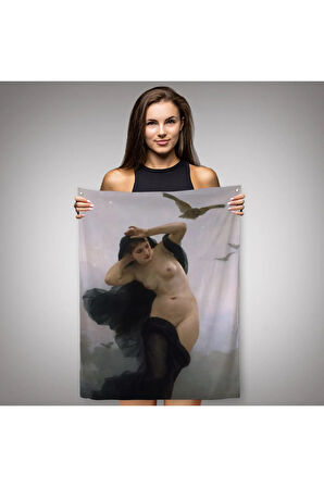 William-Adolphe Bouguereau The Night Duvar Örtüsü - Halısı-6066