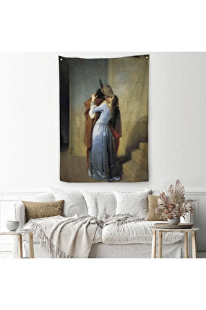 Francesco Hayez Öpücük İsimli Eseri Duvar Örtüsü - Halısı-6076