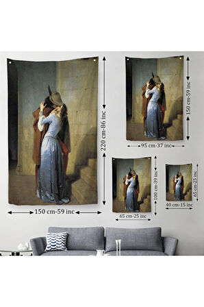 Francesco Hayez Öpücük İsimli Eseri Duvar Örtüsü - Halısı-6076