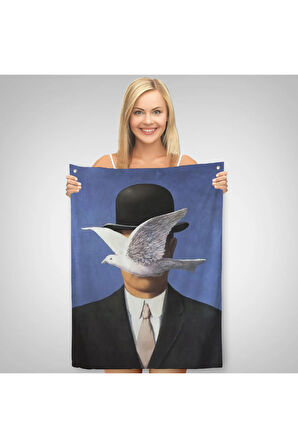 Melon Şapkalı Adam René Magritte Duvar Örtüsü - Halısı-6099