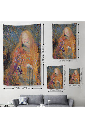 Sarışın Güzel Kadın Duvar Örtüsü - Halısı-6100