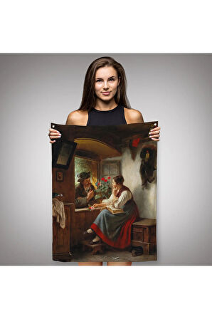 Ortaçağ Avrupası Sevgililer Duvar Örtüsü - Halısı-6103