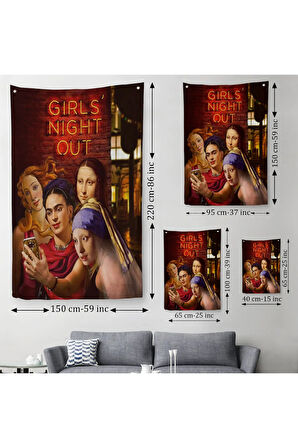 Kızlar Gecesi, Girls Night Out, Dekoratif Duvar Örtüsü - Halısı-6112