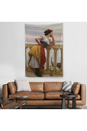 Eugen von Blaas ın Bekleyiş İsimli Eseri Duvar Örtüsü - Halısı-6117