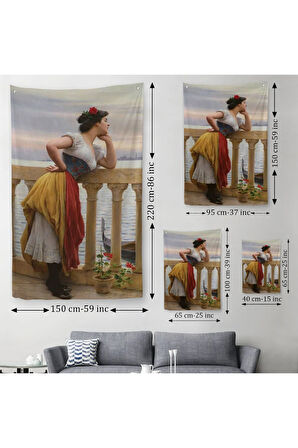 Eugen von Blaas ın Bekleyiş İsimli Eseri Duvar Örtüsü - Halısı-6117