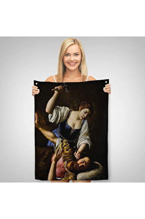 Giuseppe Vermiglio'un Jael and Sisera İsimli Eseri Dekoratif Duvar Örtüsü - Halısı-6121