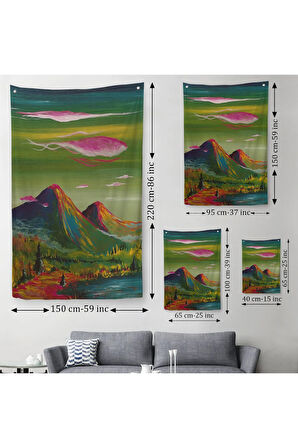 Dağ Manzarası Dekoratif Duvar Örtüsü - Halısı-6122