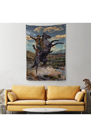 Amerikan Kovboyu Dekoratif Duvar Örtüsü - Halısı-6124