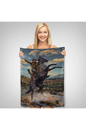 Amerikan Kovboyu Dekoratif Duvar Örtüsü - Halısı-6124